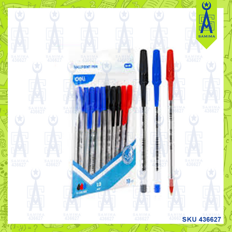 DELI Q4-MT THINK BALL PEN 1.0 MIX COLOURS 10'S