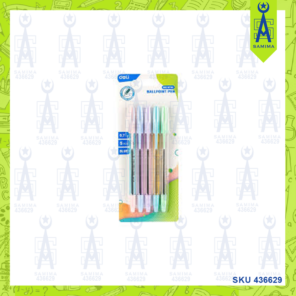 DELI Q6C-MT-BL BALL PEN BLUE 0.5MM 5'S / CARD – Samima