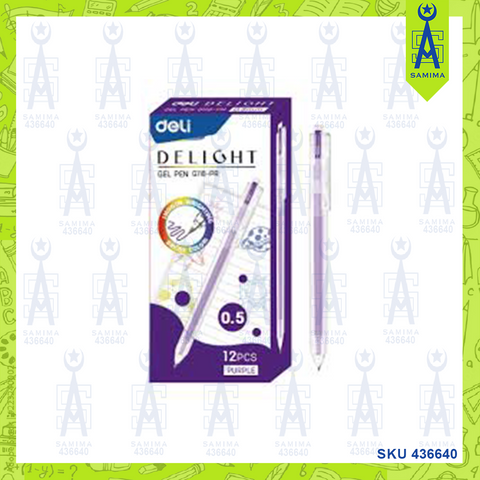 DELI G118-PR GEL PEN PURPLE 0.5MM