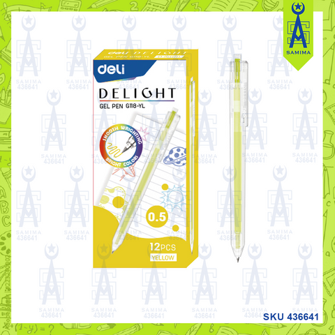 DELI G118-YL GEL PEN YELLOW 0.5MM