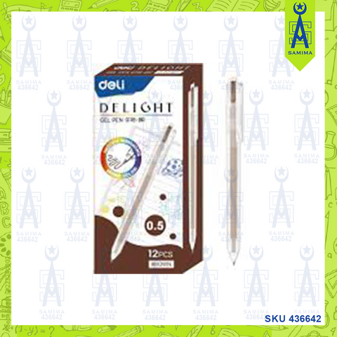 DELI G118-BR GEL PEN BROWN 0.5MM