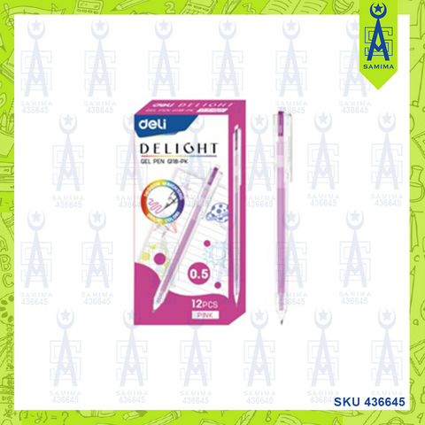 DELI G118-PK GEL PEN PINK 0.5MM