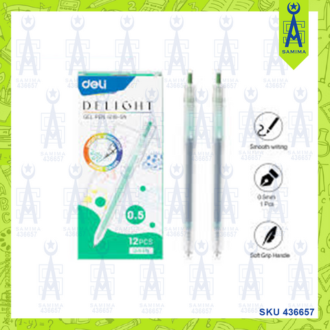 DELI G118-GN GEL PEN GREEN 0.5MM