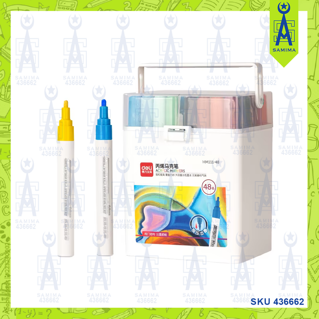DELI HM111-48 ACRYLIC MARKER 48'S / BOX – Samima