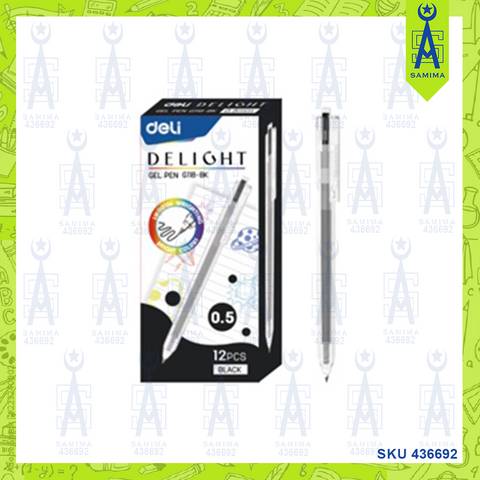 DELI G118-DB GEL PEN BLACK 0.5MM