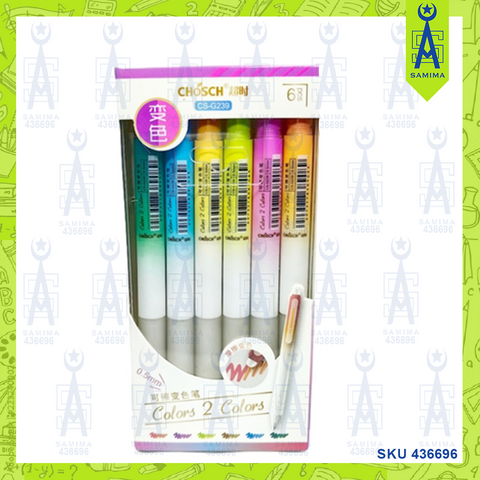 CHOSCH CS-G239 2 COLORS PEN 0.5MM 6'S / BOX