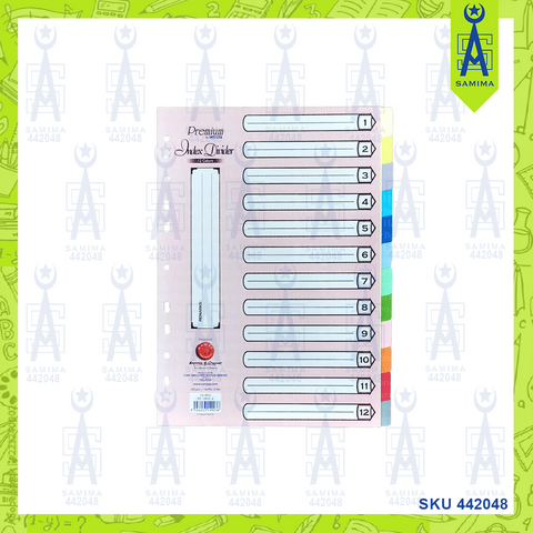 CAMPAP INDEX DIVIDER 12 COLOURS 4903