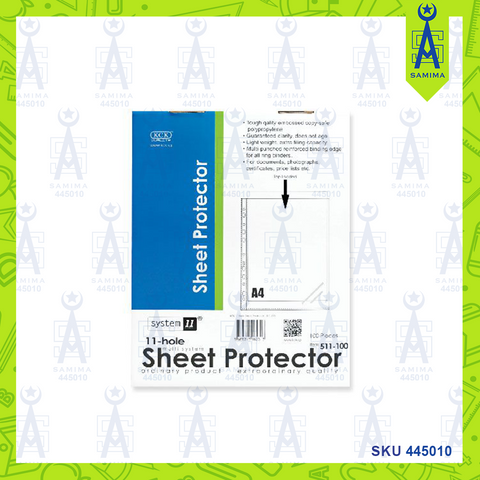 KCK 11-HOLE SHEET PROTECTOR 0.05MM 100'S