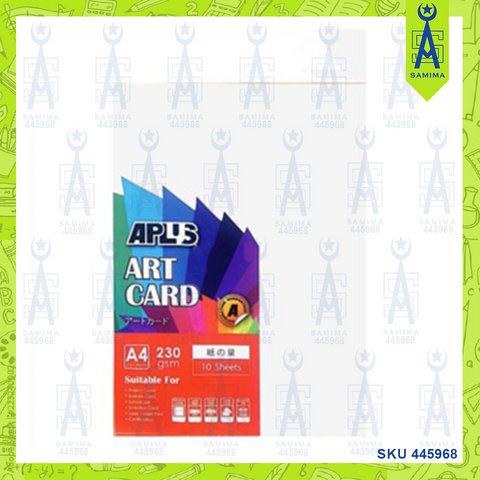 APLUS ART CARD WHITE A4 230 GSM 10'S