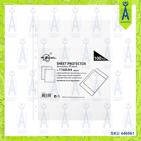 PENTEX 11 HOLE SHEET PROTECTOR 100 'S 0.06MM 1160