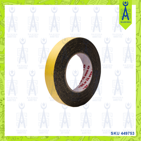 UNI ACE DOUBLE SIDED EVA FOAM TAPE BLACK18MM X 5Y