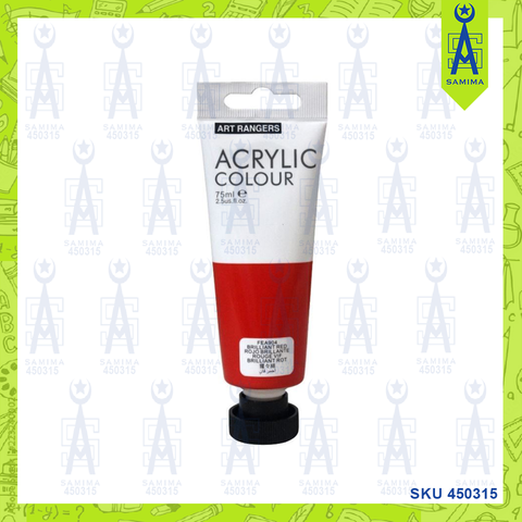 ART RANGER ACRYLIC COLOUR TUBE 75ML BRILLIANT RED