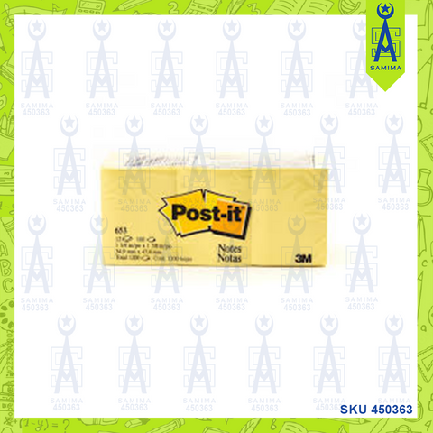 POST-IT 653 STICK ON NOTES 1.5 X 2'' X 12'S / PACK