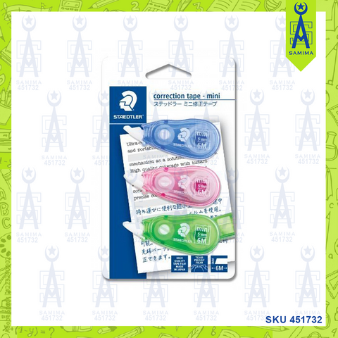 STAEDTLER CORRECTION TAPE MINI 5MM X 6MN X 2'S /PA