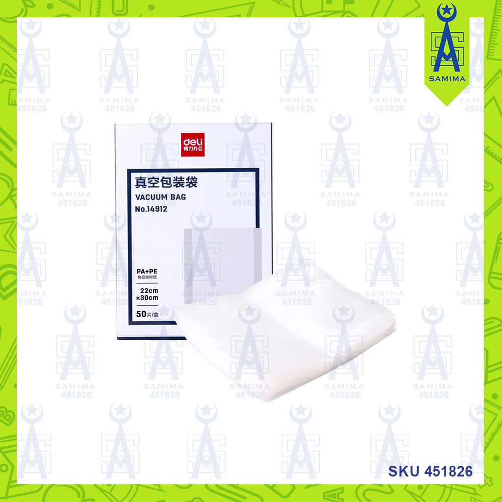 DELI 14912 VACUUM BAG 22 X 30CM 50'S – Samima