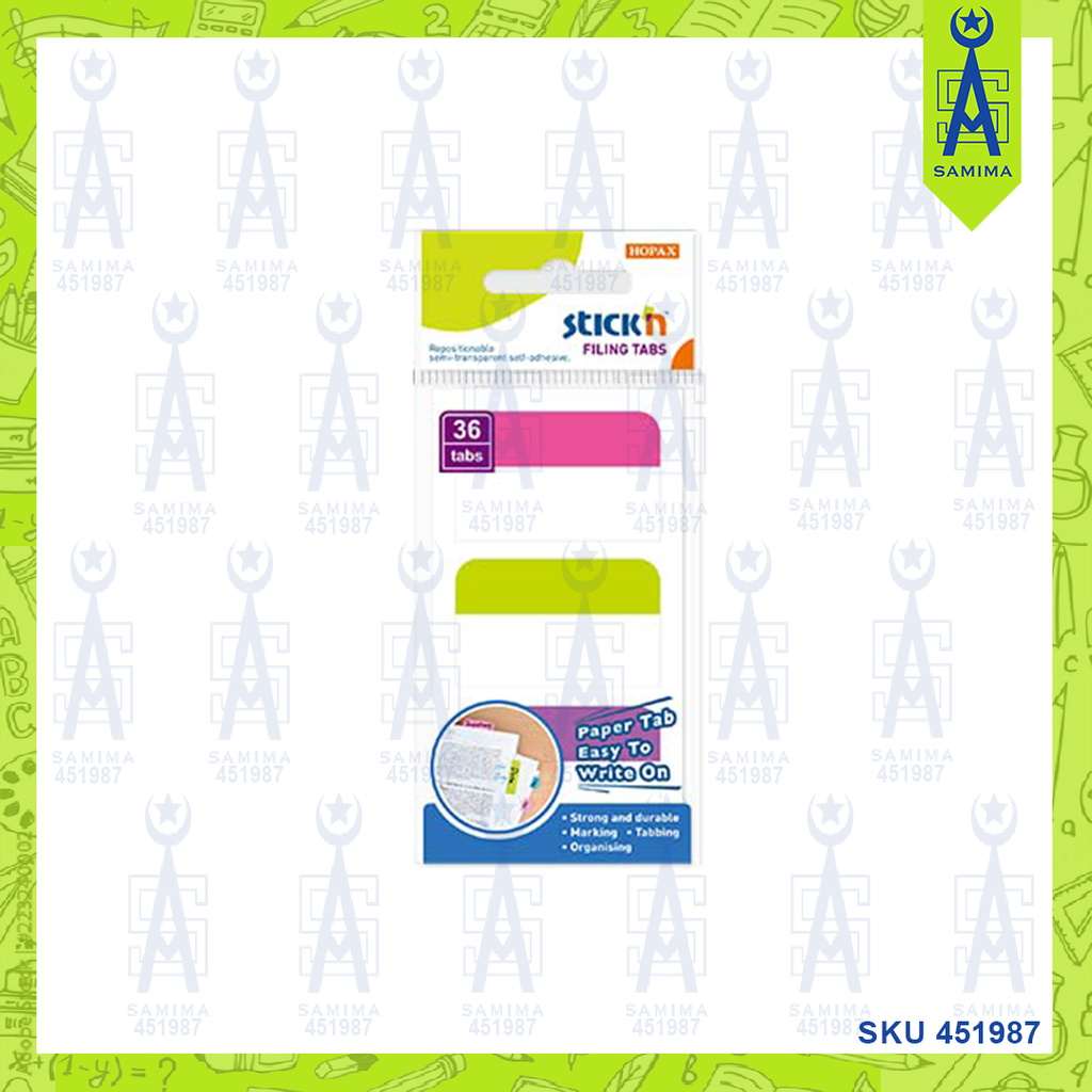 HOPAX 26097 STICK'N FILING TABS 28 X 45M 36 TABS – Samima