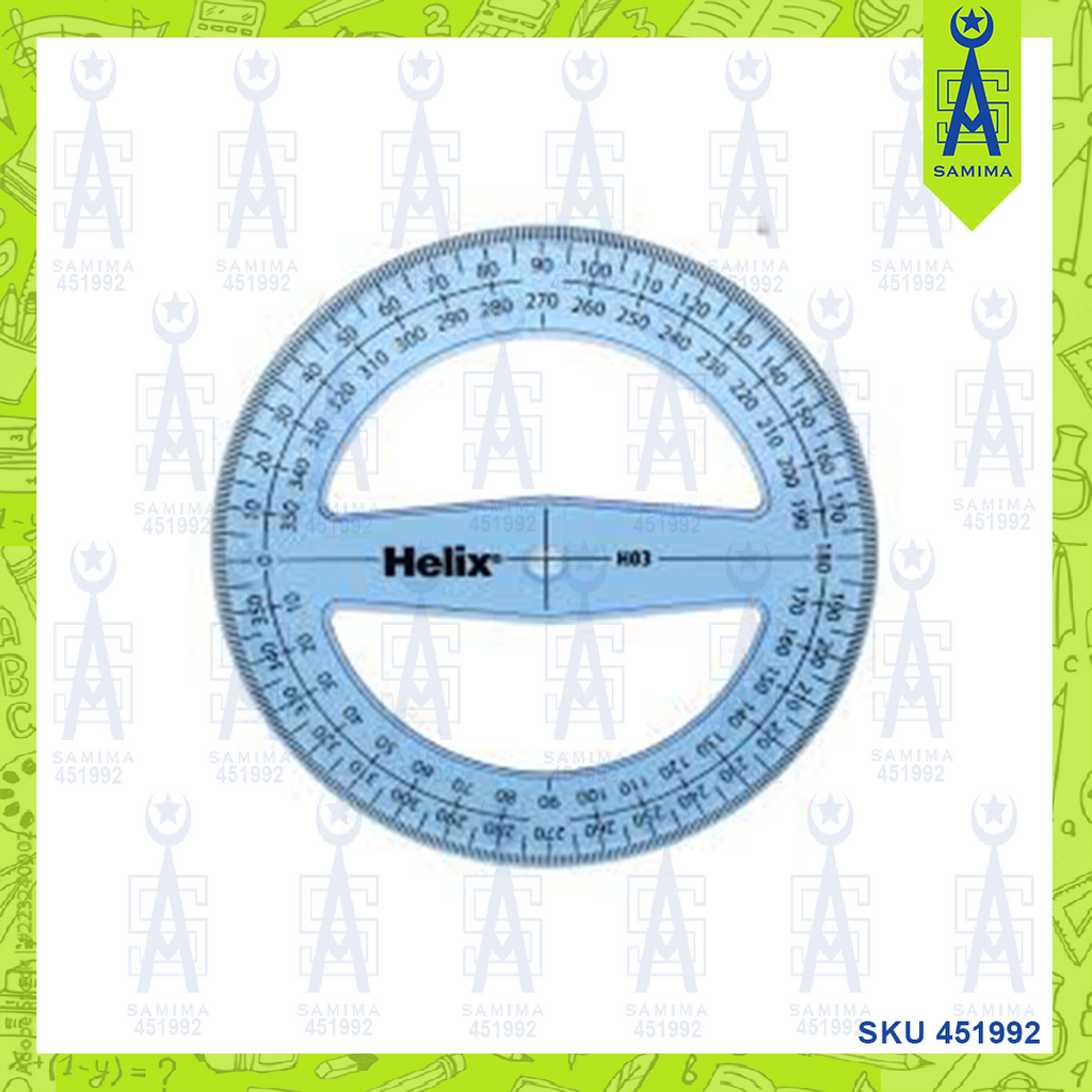 Helix Blue Protractor Ruler HELIX OXFORD 360'D PROTRACTOR – Samima