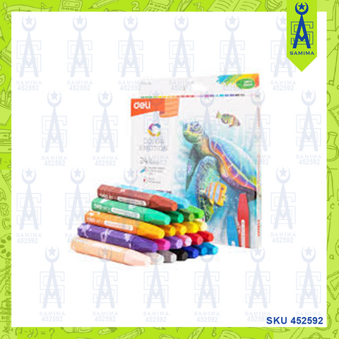 DELI C221-12 COLOR KIDS WAX CRAYON  12'S