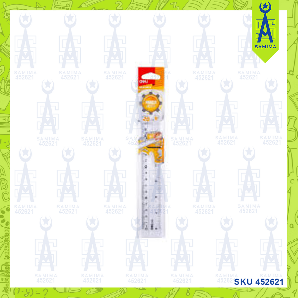 DELI G01612 PIONEER GRIP ACRYLIC RULER 20CM – Samima