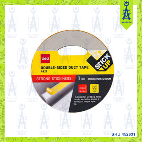 DELI A622 DOUBLE SIDED DUCT TAPE 30MM X 20M