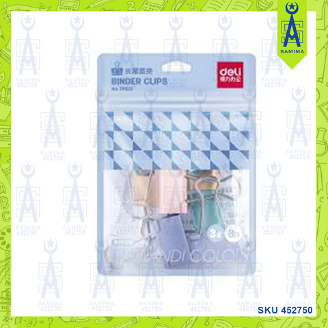 DELI TP513 BINDER CLIPS #3 8'S / PACK