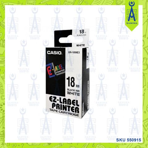 CASIO EZ-LABEL PRINTER TAPE CART 18MM WHITE