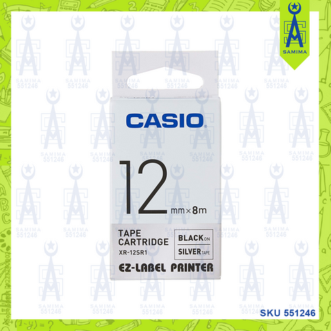 CASIO EZ-LABEL PRINTER TAPE CRT 12MM SILVER