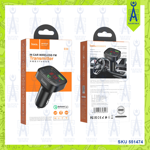 HOCO E59 PROMISE QC3.0 CAR BT FM TRANSMITTER