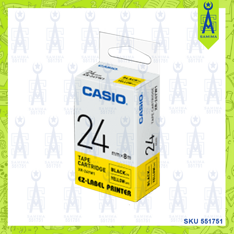 CASIO EZ-LABEL PRINTER TAPE CRT 24MM XR-24YW1 YEL