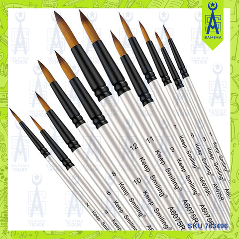 ART NATION BR5812 NYLON ROUND BRUSH SET 12'S