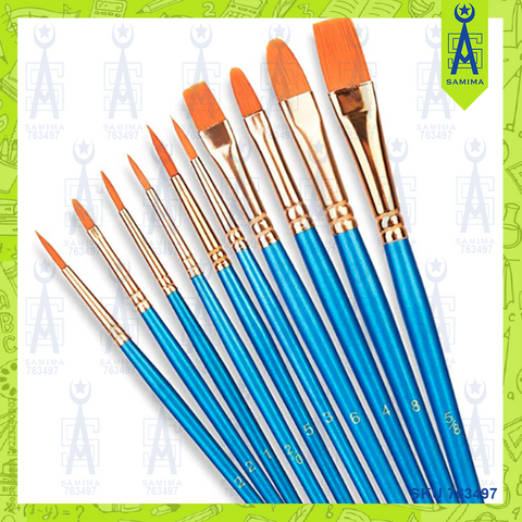 ART NATION BR5810 NYLON FLAT BRUSH SET 10'S