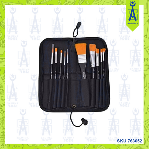 ART NATION BRA1028 ACRYLIC BRUSHES W/ HOLDER BAG