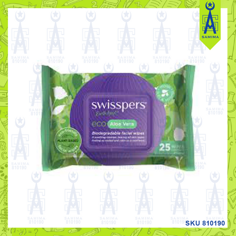 SWISSPERS ALOE VERA  FACIAL WIPES 25'S / PACK