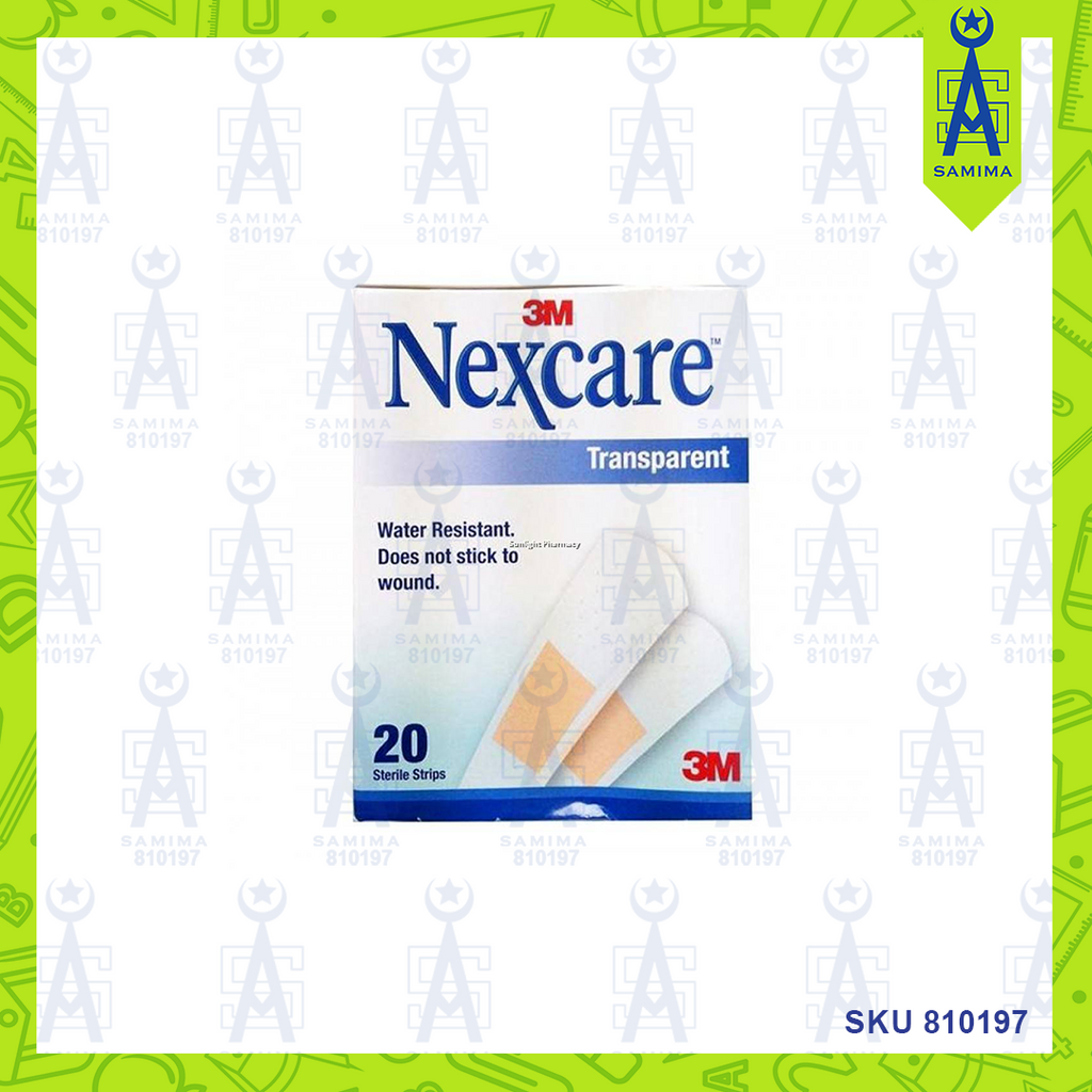 3M NEXCARE TRANSPARENT PLASTER 20 STRIPS – Samima