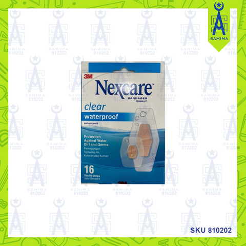 3M NEXCARE CLEAR WATERPROOF BANDAGES 16 STRIPS