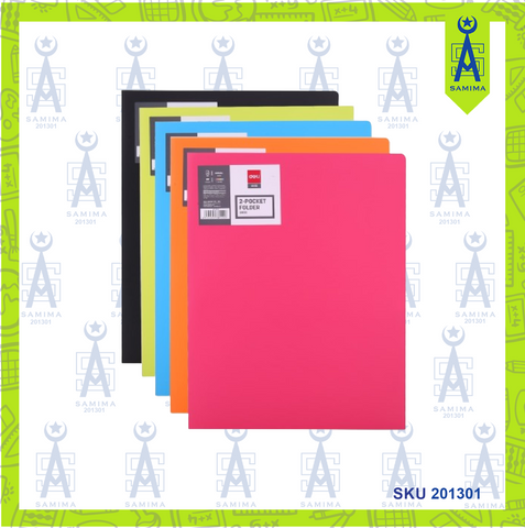 DELI 38120 TWIN (POCKET) FLAP FILE FOLDER A4