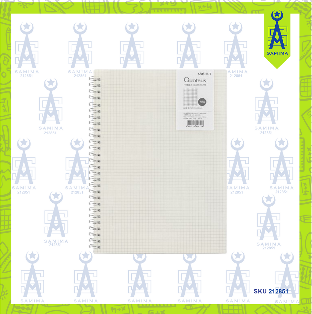 DELI LB580 WIRE O PP COVER GRID NOTEBOOK B5 – Samima