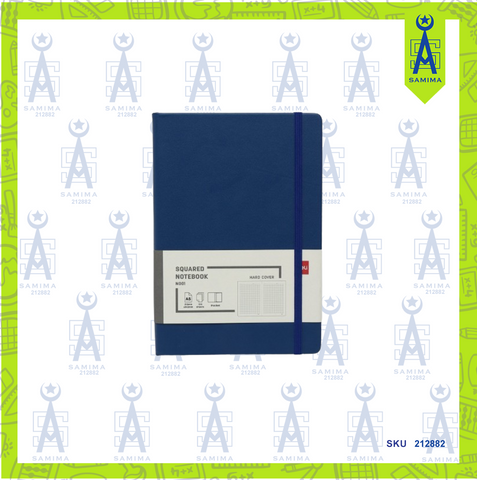 DELI N002 LEATHER COVER GRID NOTE BOOK A5 96'S