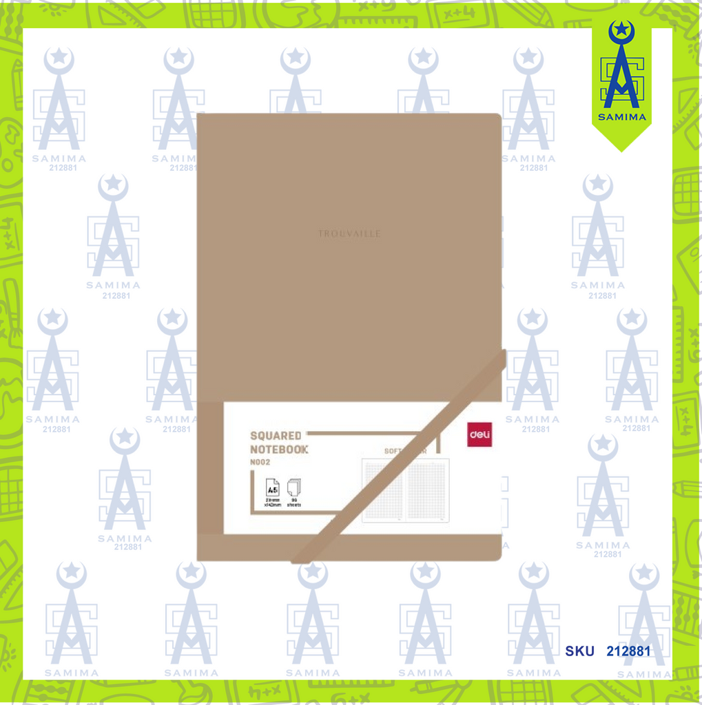 DELI N111L LEATHER COVER NOTEBOOK W/BAND A5 – Samima