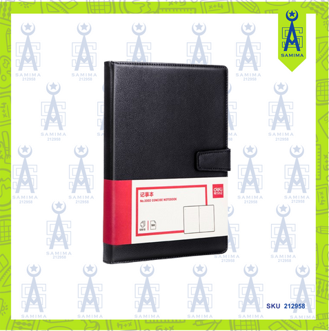 DELI 3302 LEATHER COVER NOTEBOOK A5 120'S