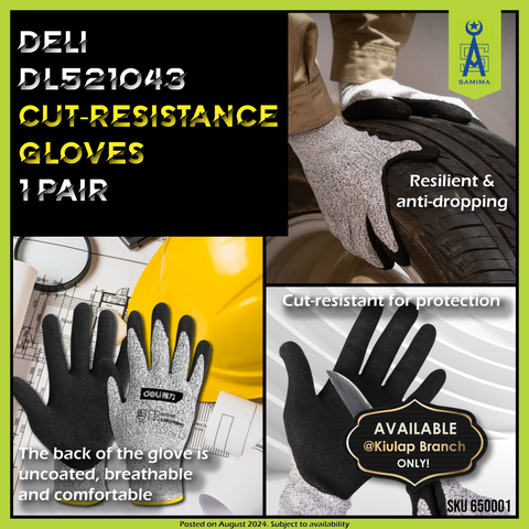 DELI DL521043 CUT-RESISTANCE GLOVES 1 PAIR