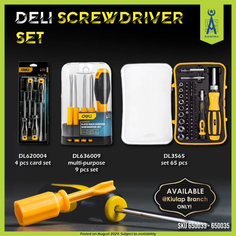 DELI DL636009 MULTI-PURPOSE SCREWDRIVER 9 PCS SET