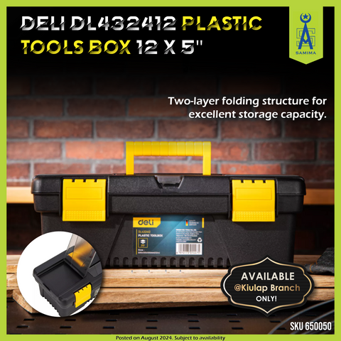 DELI DL432412 PLASTIC TOOLS BOX 12 X 5''