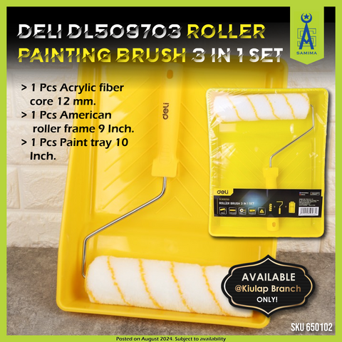 DELI DL509703 ROLLER PAINTING  BRUSH 3 IN 1 SET