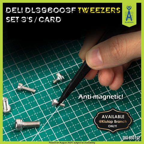 DELI DL396003F RTWEEZERS SET 3'S / CARD