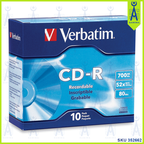 VERBATIM CD-R 700 MB 52X 80 MIN 10 PCS / PACK