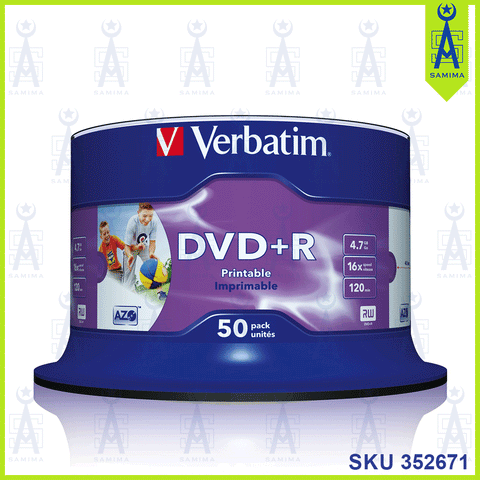VERBATIM  AZO DVD+R 4.7 GB 16X 120 MIN 50 PCS / PK