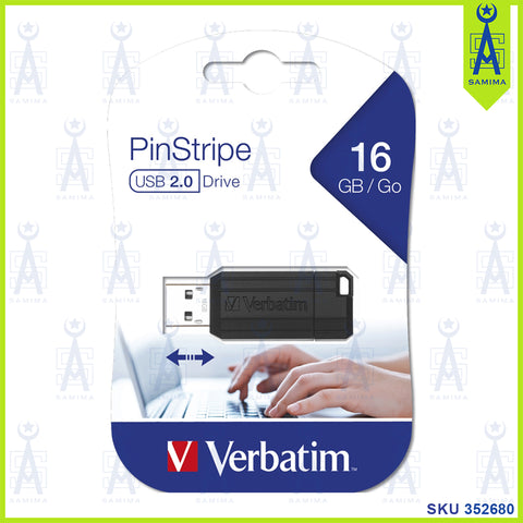 VERBATIM PIN STRIPE 16 GB BLACK PENDRIVE 2.0
