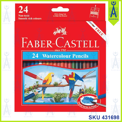 FABER-CASTELL 114464 WATERCOLOUR PENCILS 24'S LONG