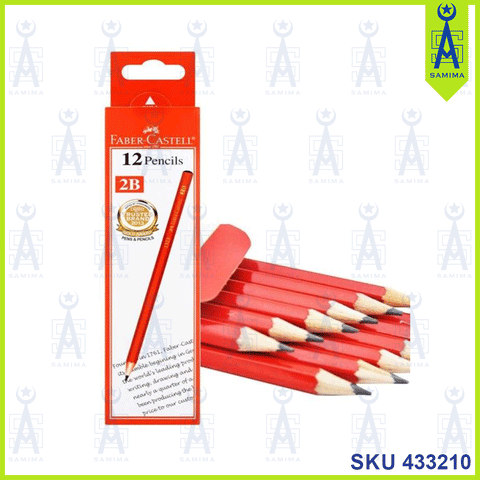 FABER CASTELL PENCIL 2B 12'S RED BOX 1323